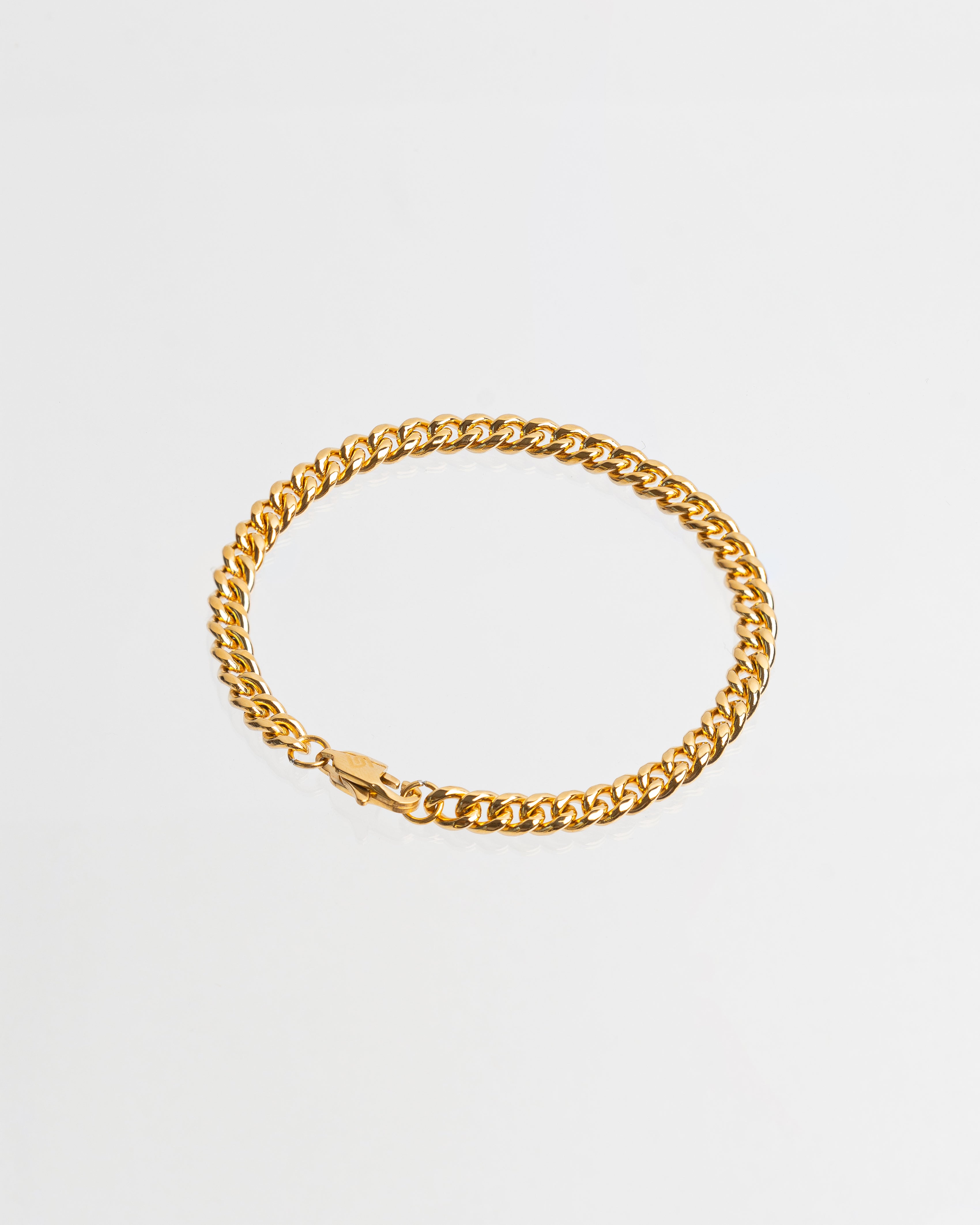 5mm Cuban Link armband in Goudkleur