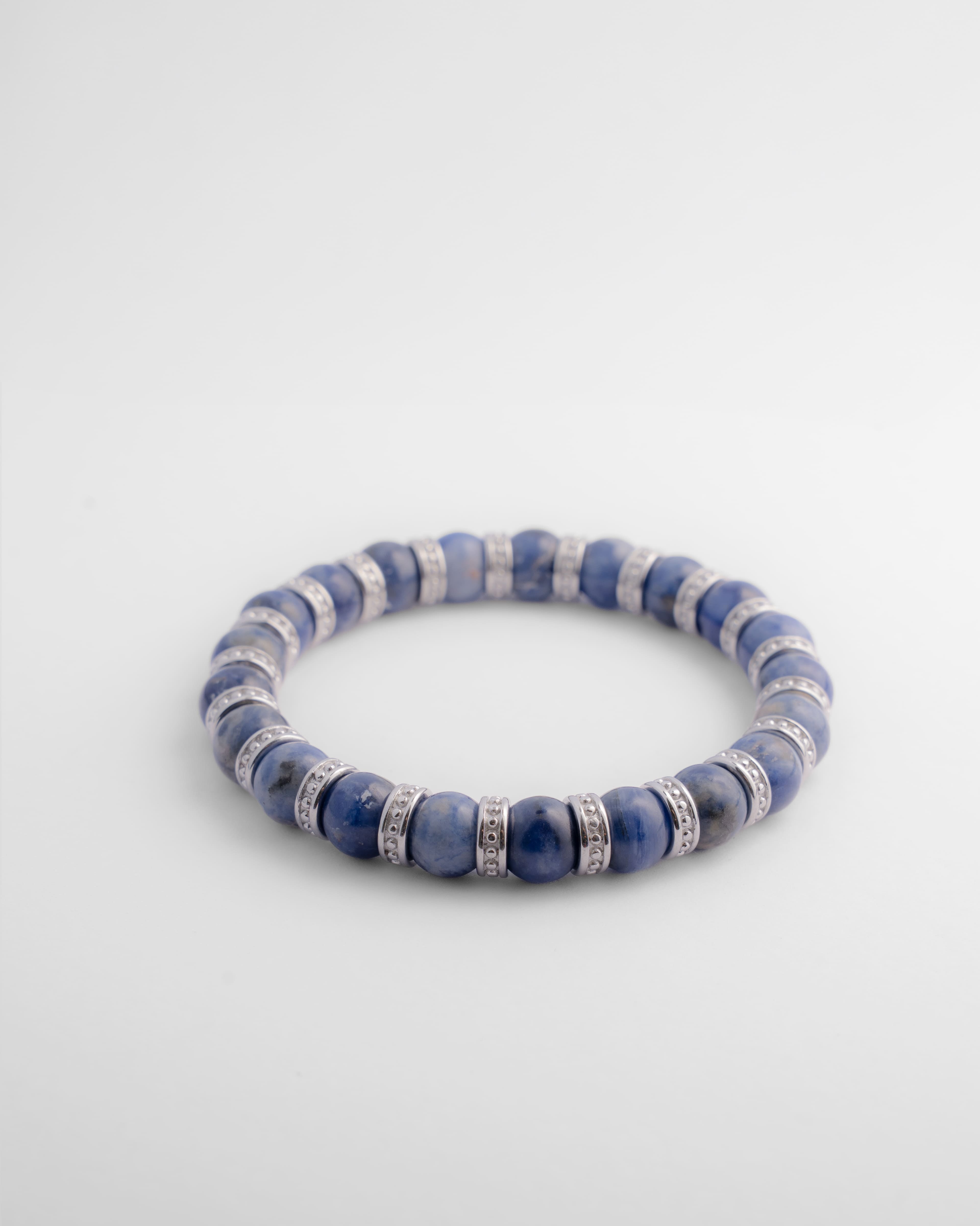 Midnight Lapis Kralenarmband 8MM zijaanzicht