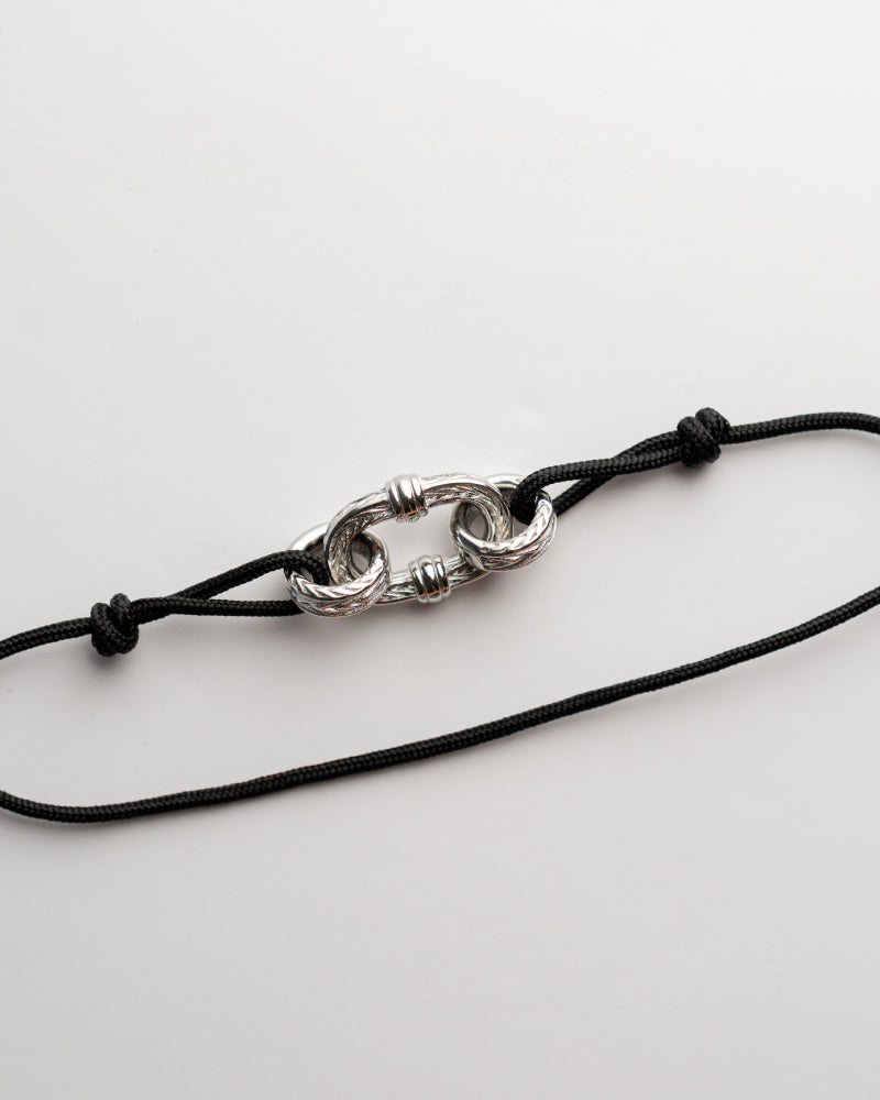 Nexus Touw Armband Zwart Vooraanzicht