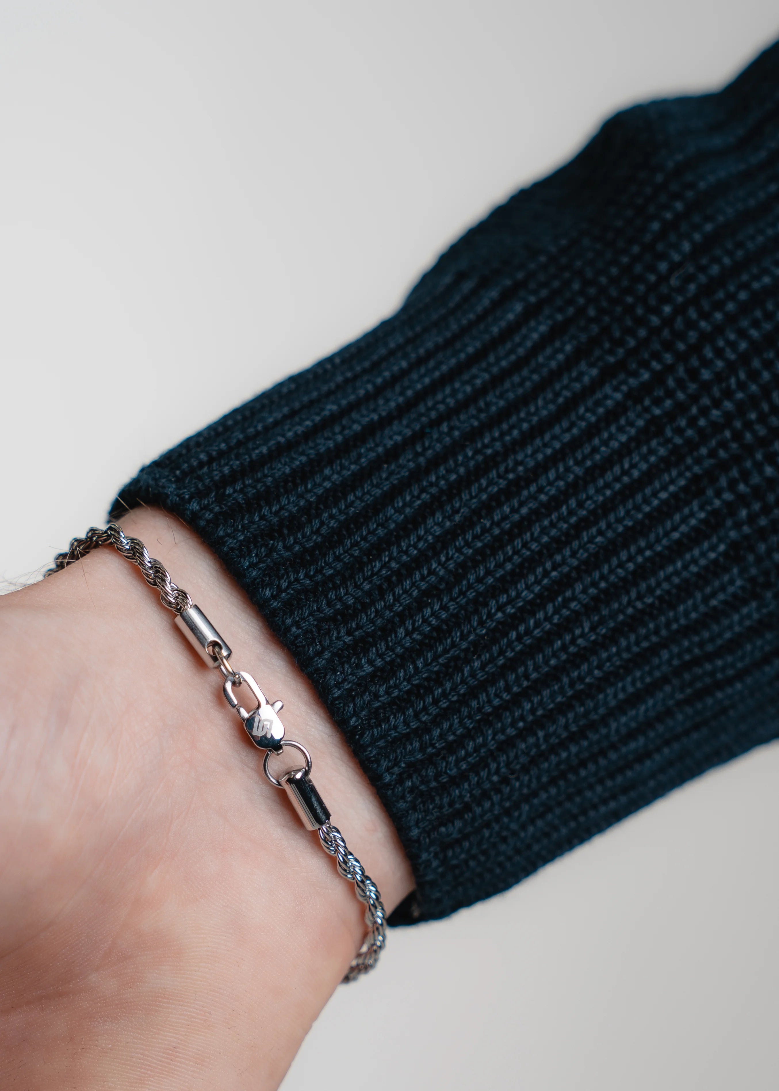 Rope Bracelet 3MM in Silver model