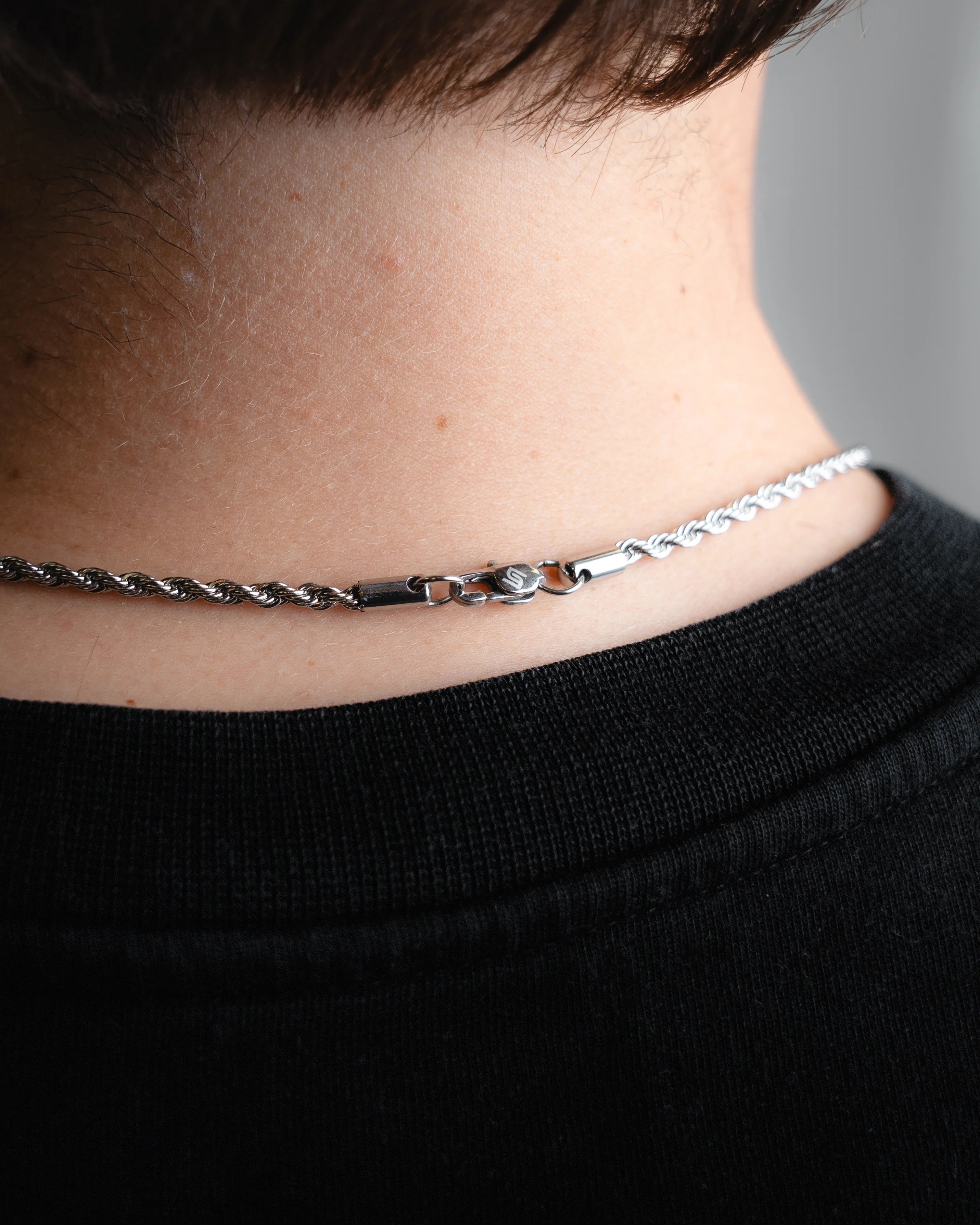 Rope Chain 3MM in Silver met logo