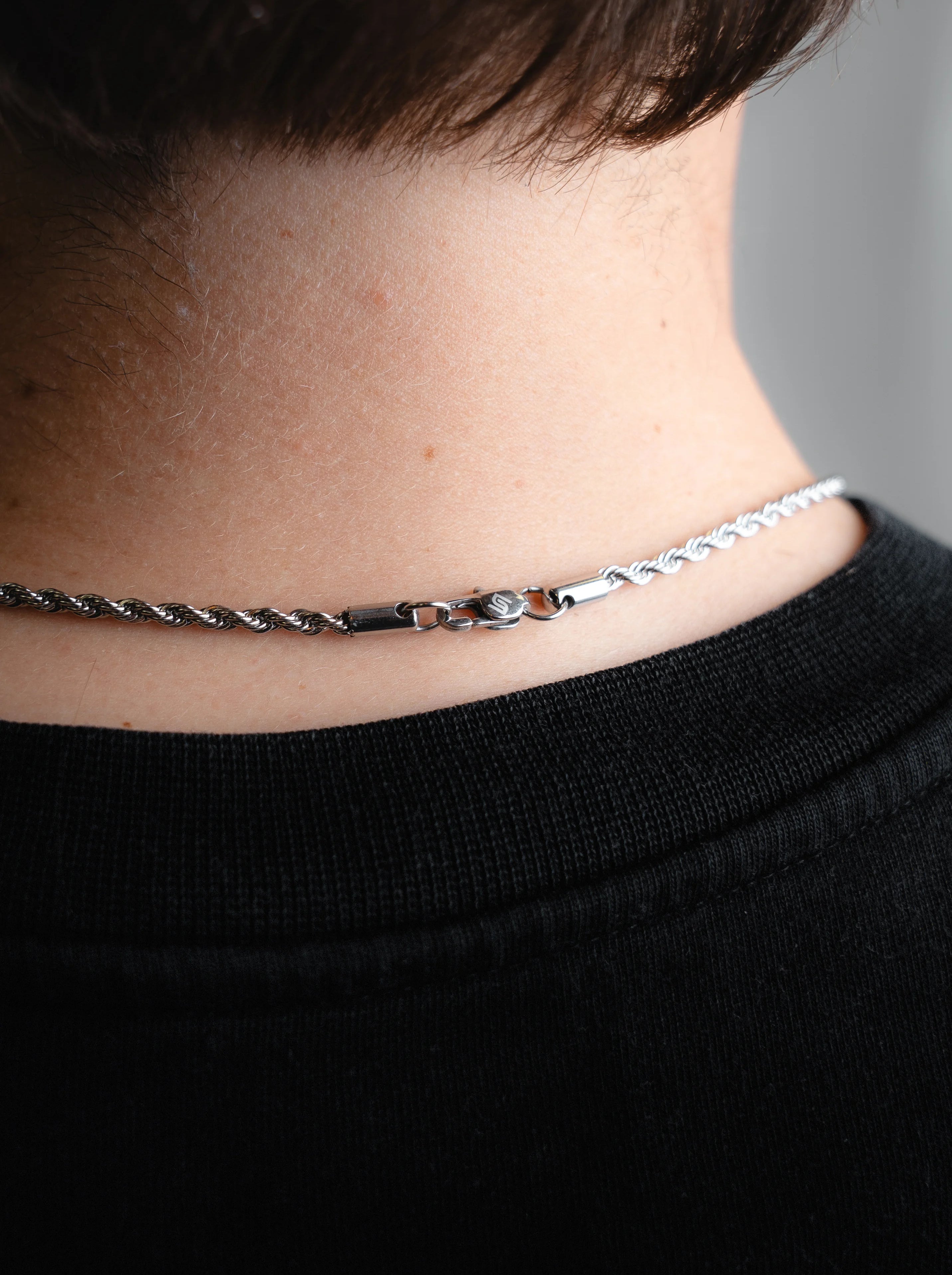 Rope Chain 3MM in Silver met logo