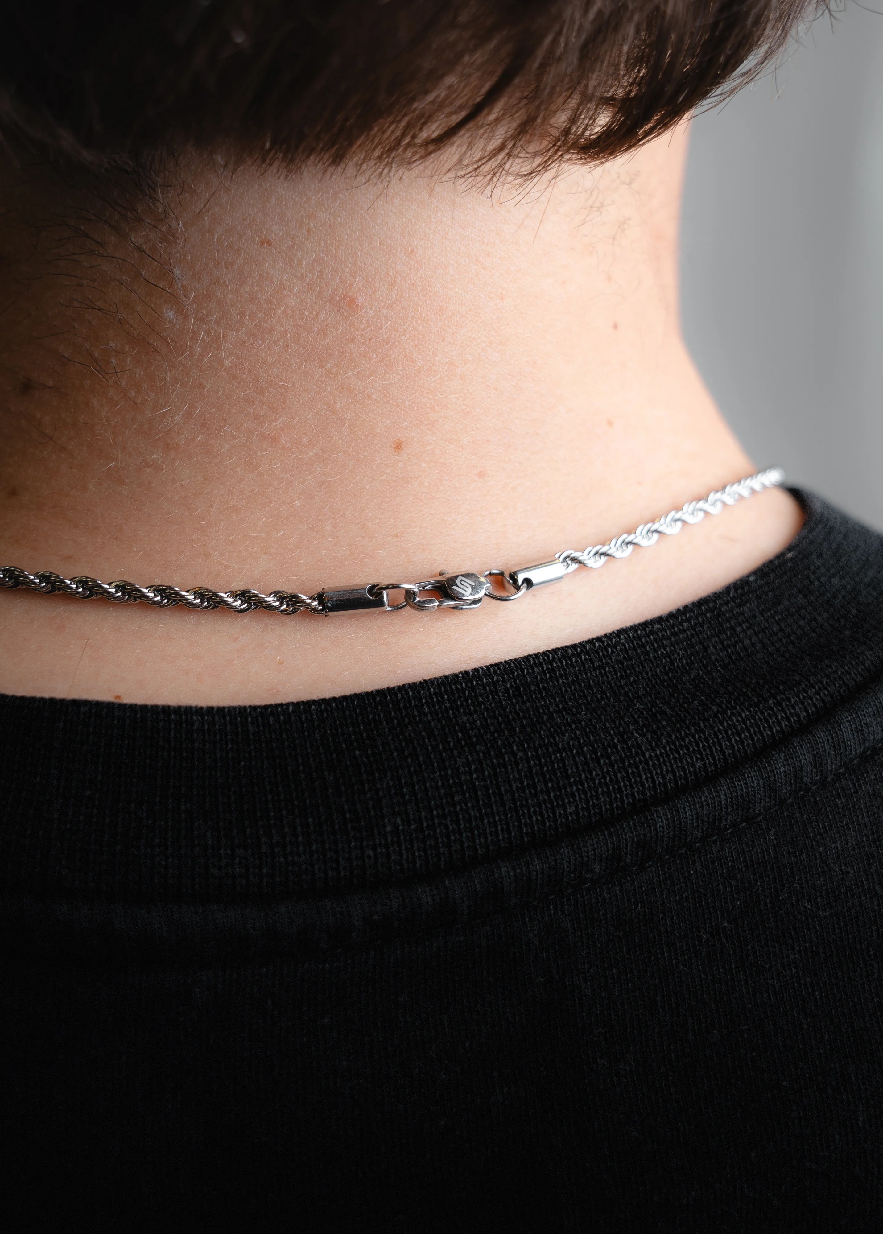 Rope Chain 3MM in Silver met logo