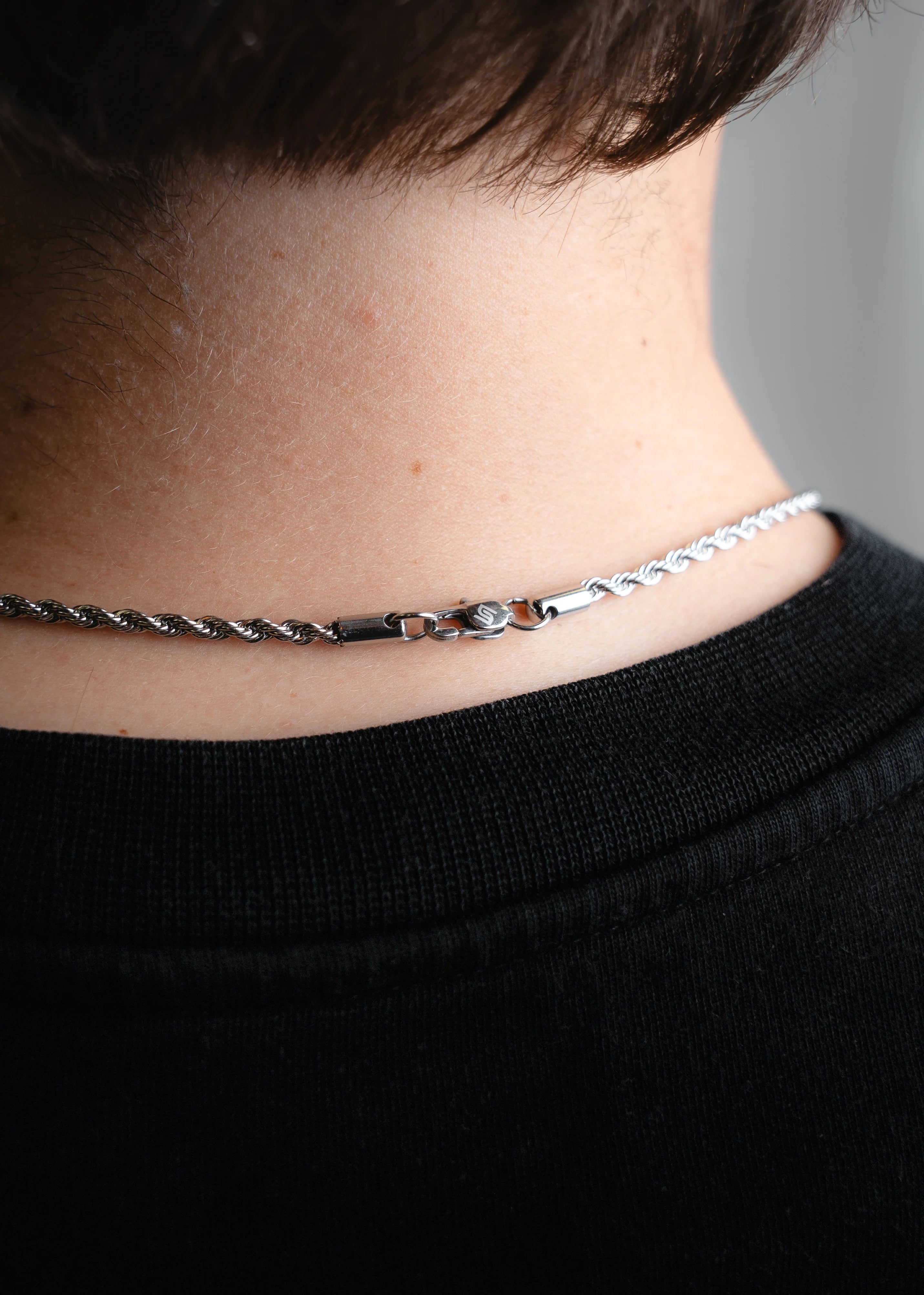 Rope Chain 3MM in Silver met logo