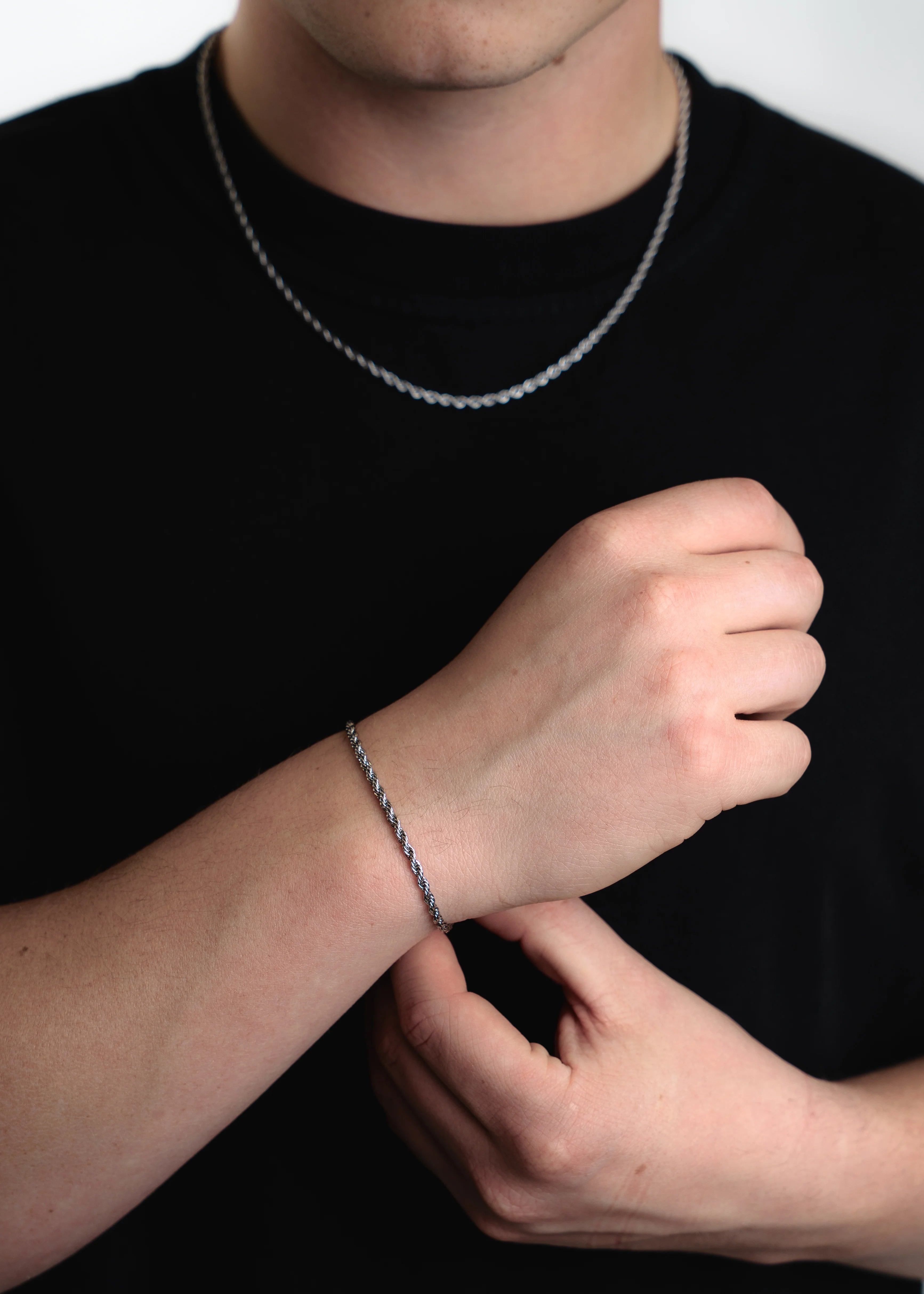 Zilver sieraden set heren