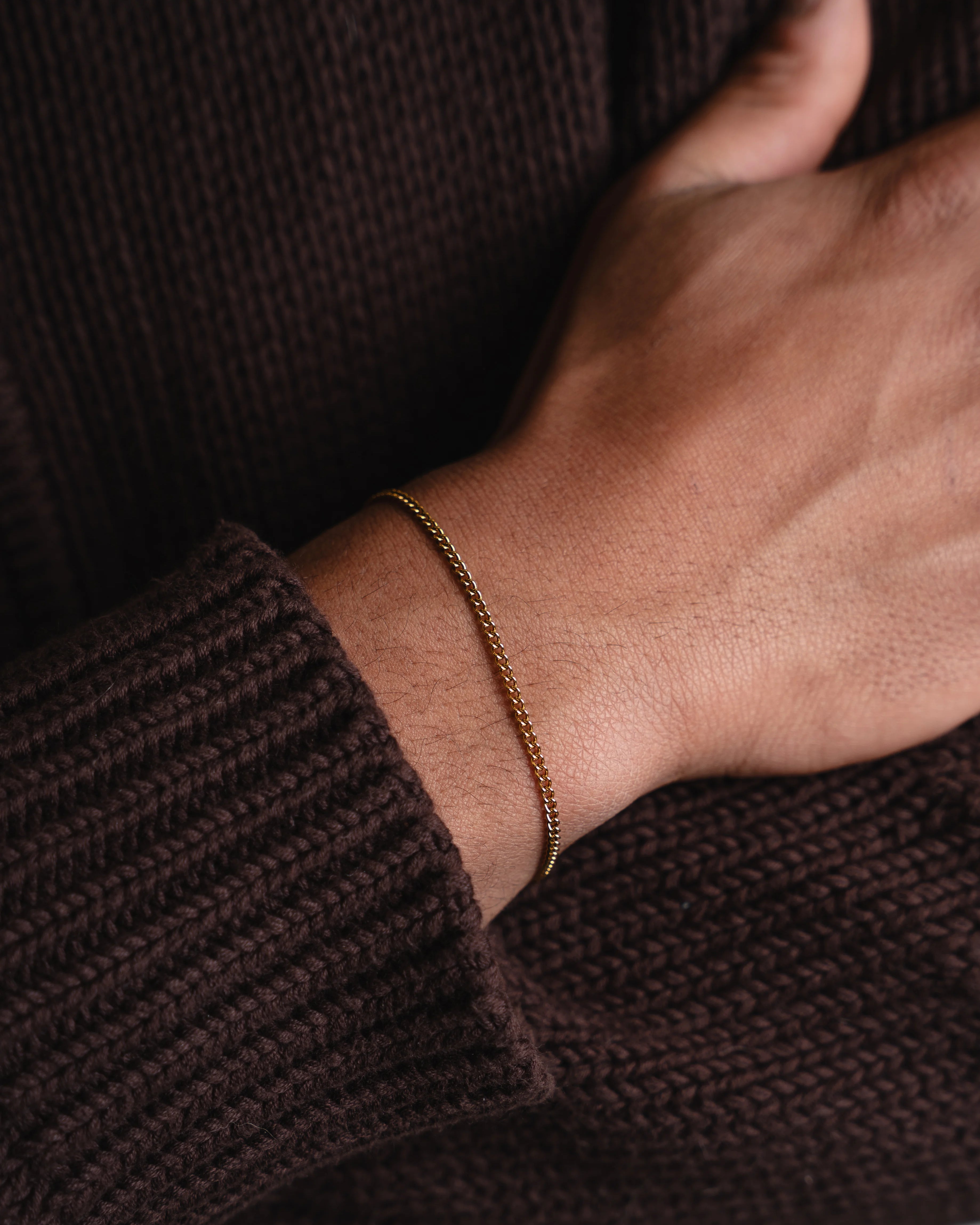 cuban link armband gold