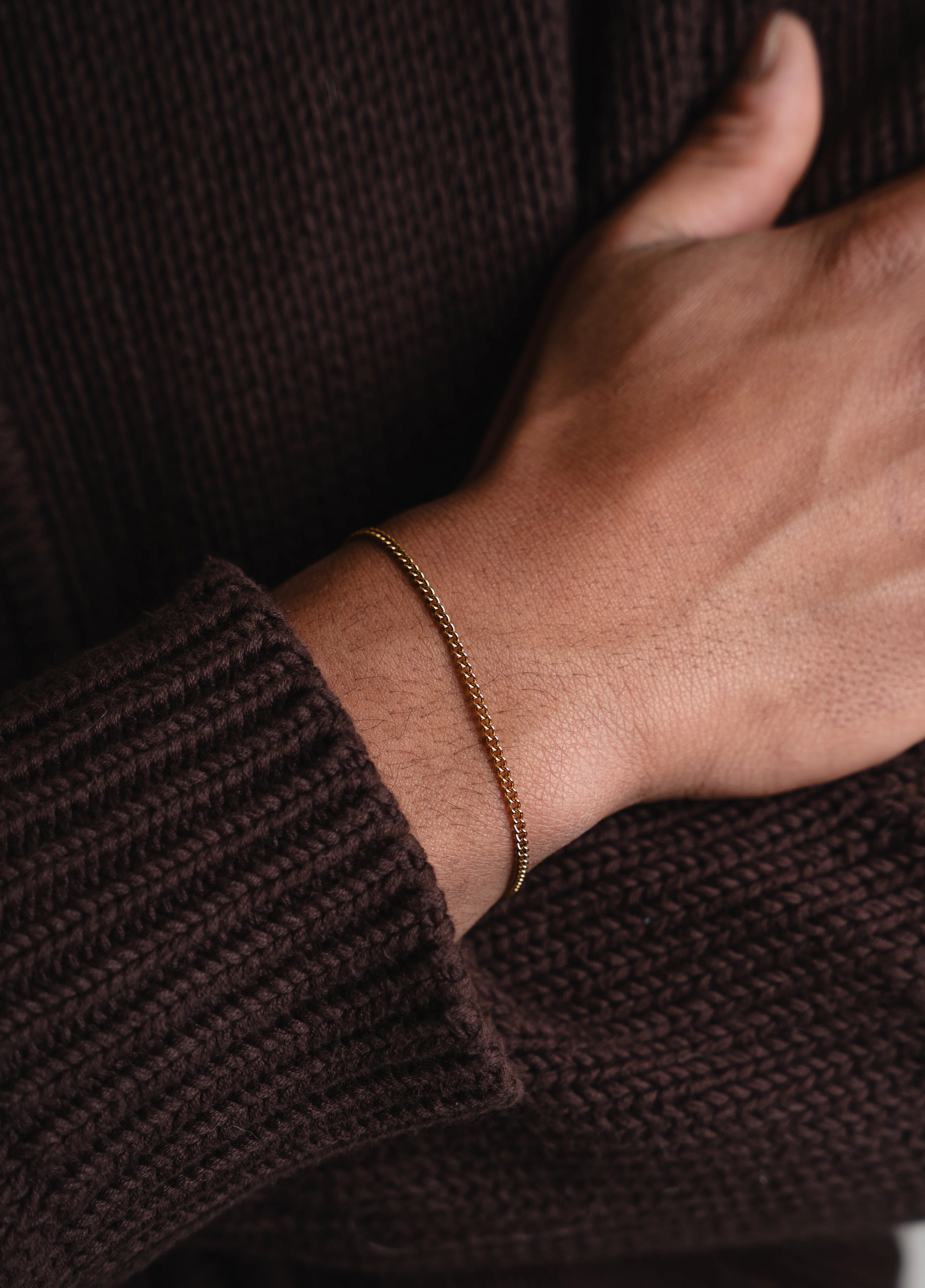 cuban link armband gold