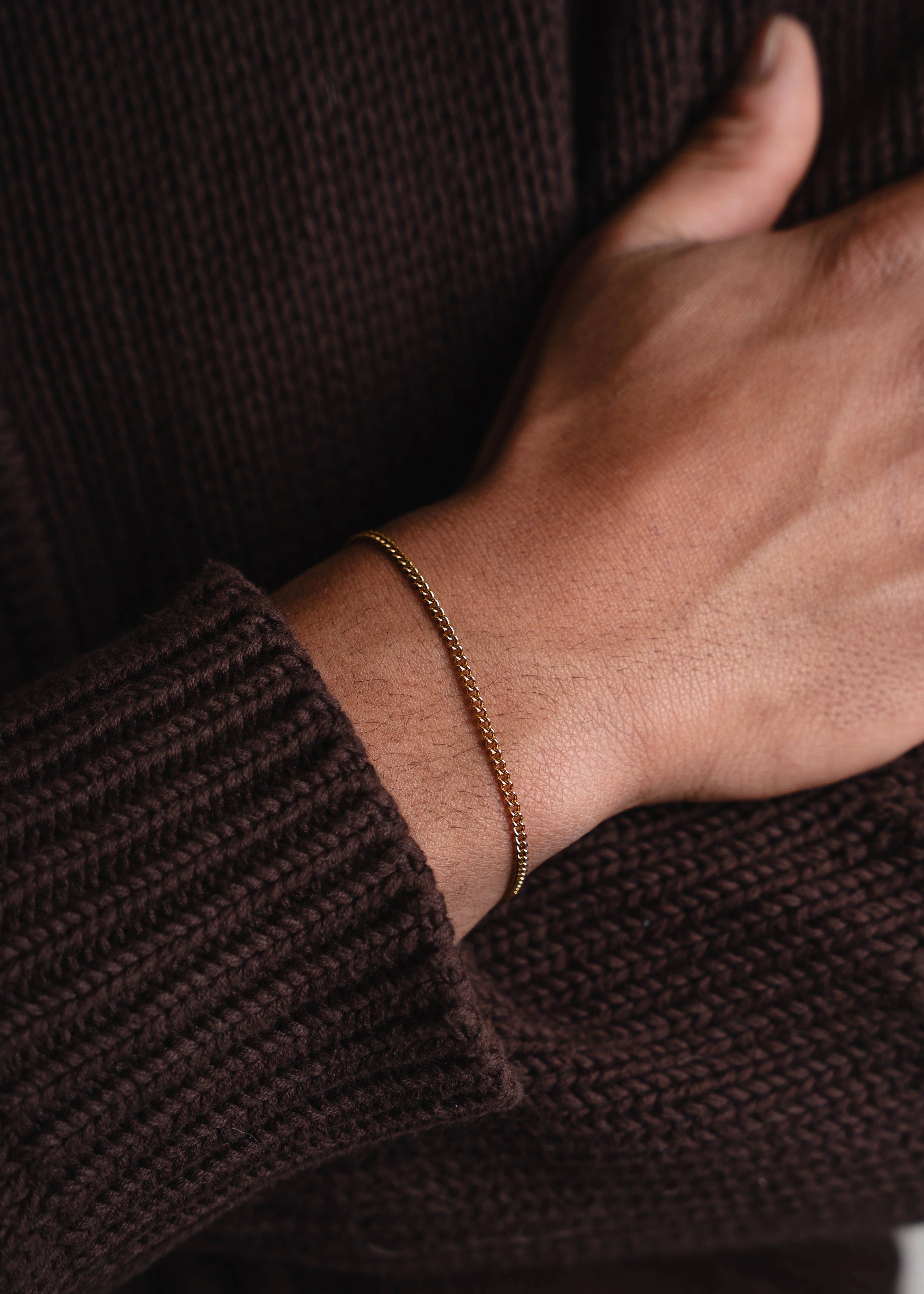 cuban link armband gold