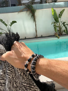 Lavasteen armband 8mm zwart