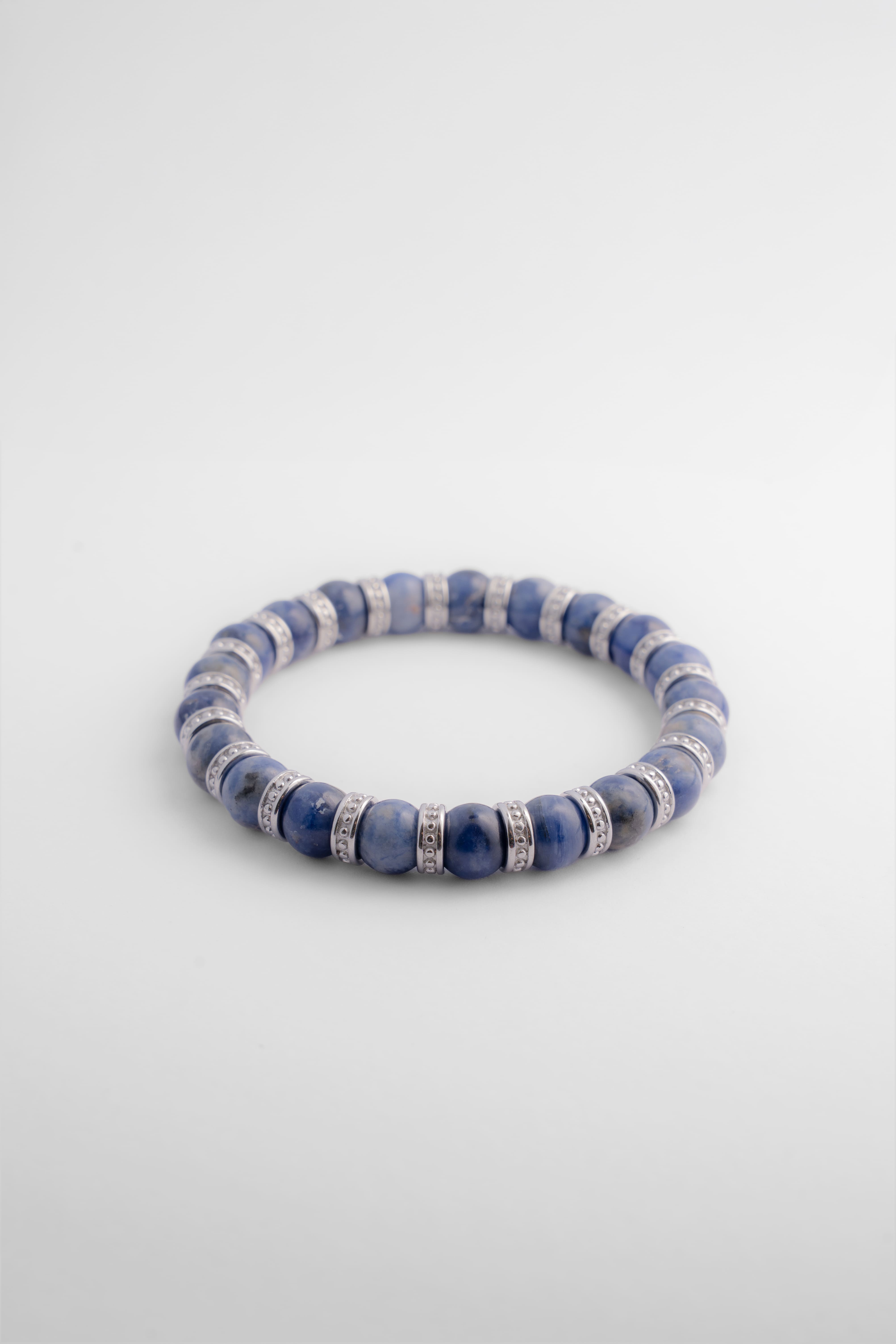 Midnight Lapis Kralenarmband 8MM zijaanzicht