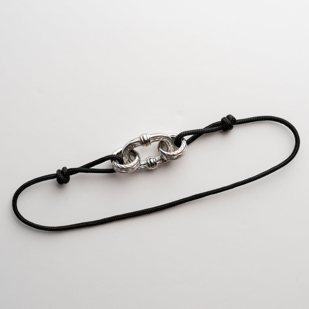 Nexus Touw Armband Zwart Vooraanzicht