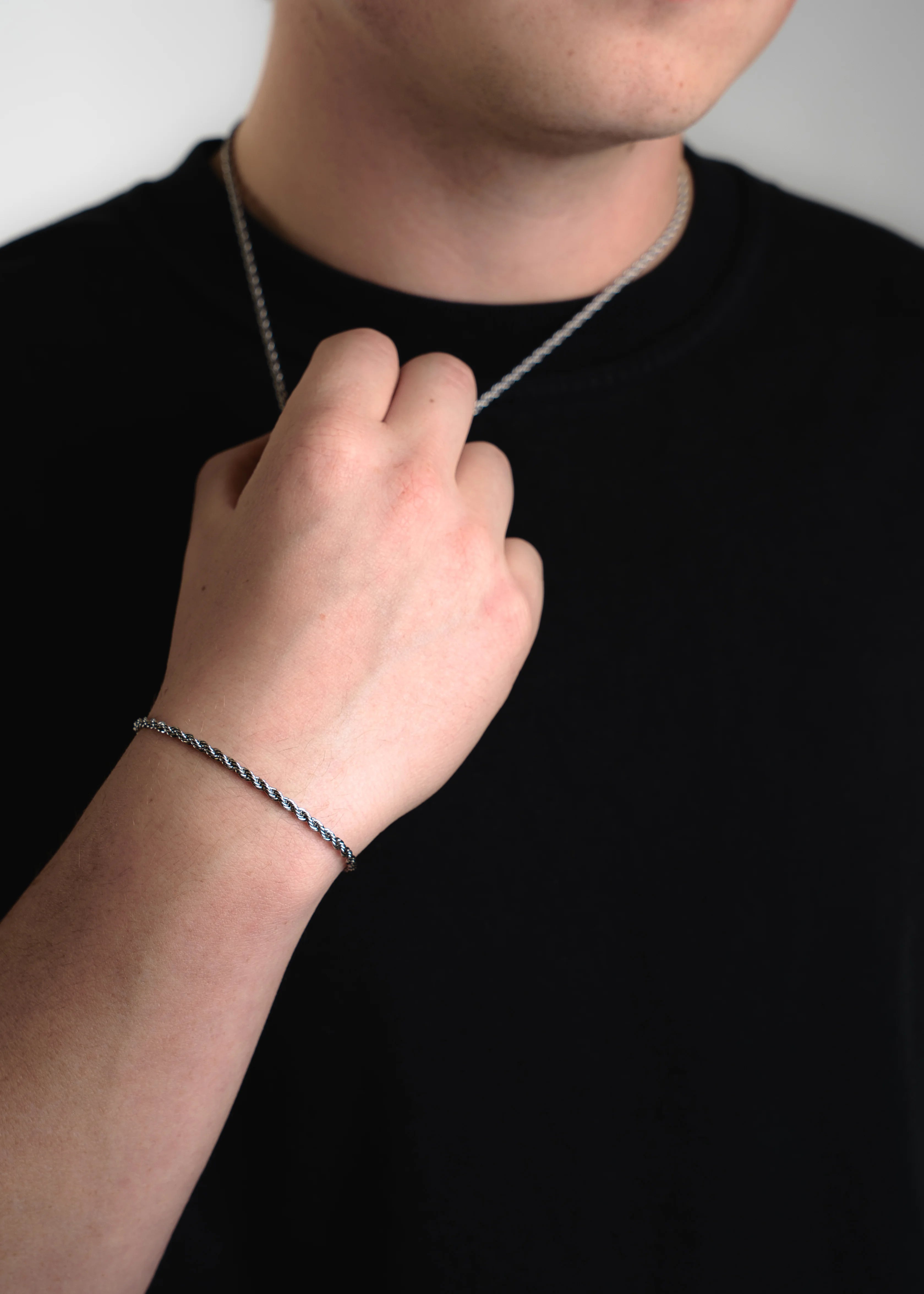 Rope set zilver heren